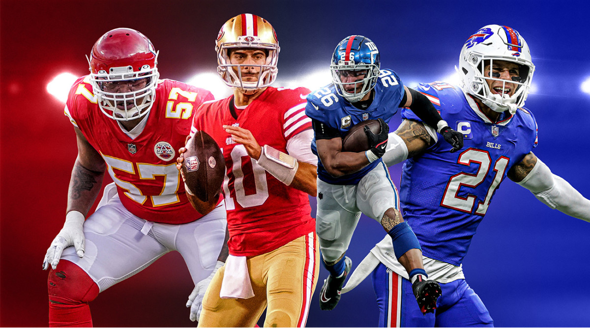 Orlando Brown Jr., Jimmy Garoppolo, Saquon Barkley and Jordan Poyer are all top 2023 free agents.